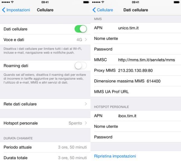 Configurare MMS TIM su iPhone e iPad